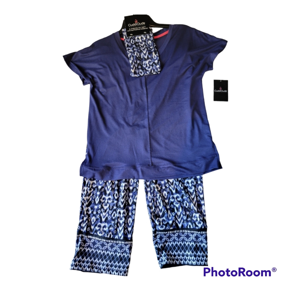 NWT Cuddl Duds 2-Piece Pajama Set with Headband XS